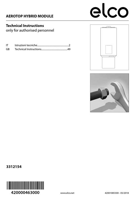 elco AEROTOP HYBRID Technical Instructions 